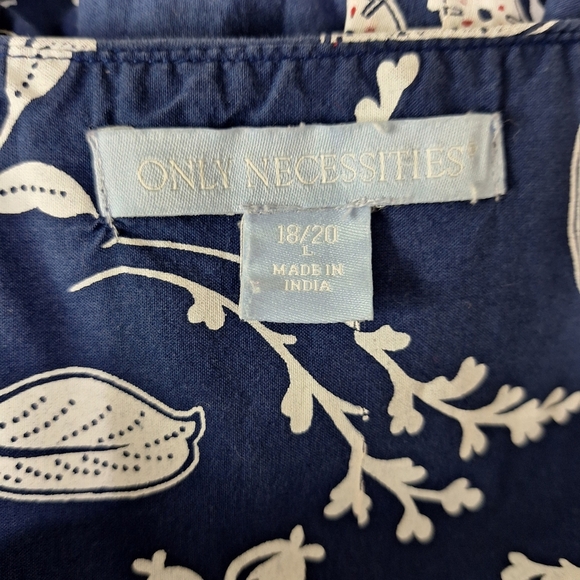 Only Necessities Evening Blue Vines Mixed Print Short Lounger Dress Size 18/20 - Picture 11 of 14